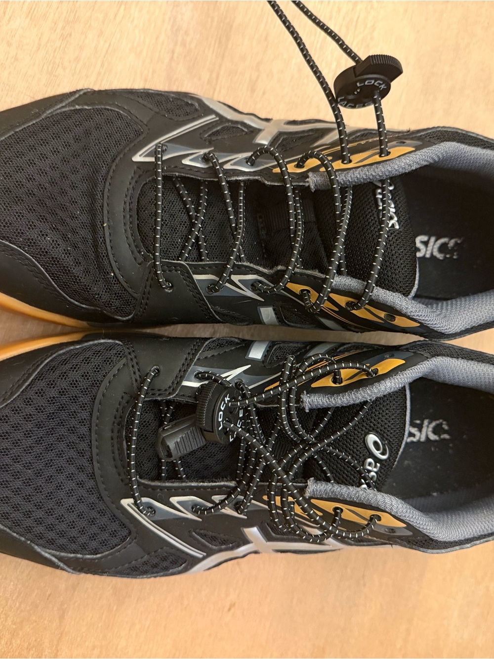 ASICS Black and Gold Men's Athletic Running Shoes